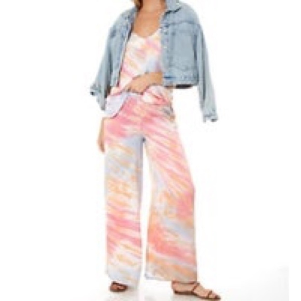 Young fabulous and broke tie dye wide leg pants